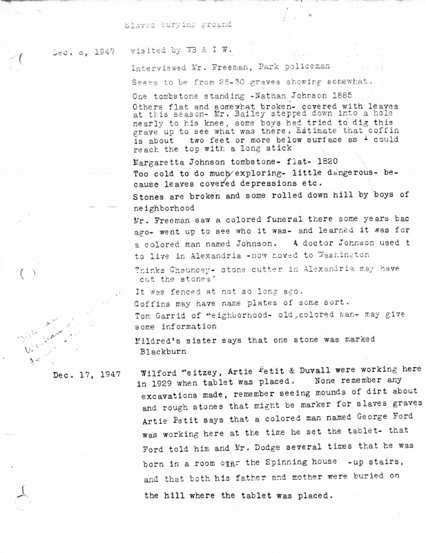 Slave Cemetery Burial Records, page 3 Slave Cemetery Burial Records, page 3